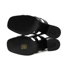 Load image into Gallery viewer, HERMES Gabby Sandals Black Leather Size 37
