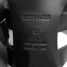 Load image into Gallery viewer, HERMES Gabby Sandals Black Leather Size 37
