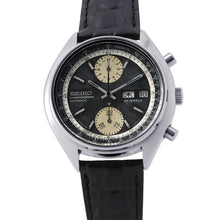 Load image into Gallery viewer, SEIKO Chronograph Baby Panda W40mm Stainless Steel Leather Black Dial6138-8000
