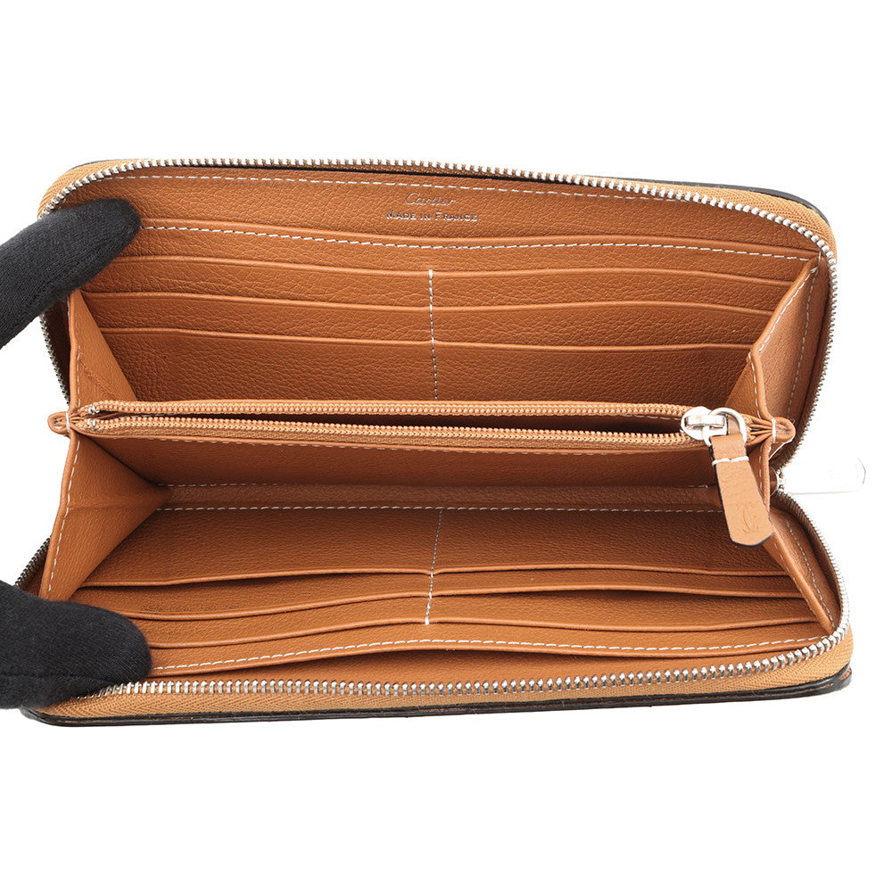 CARTIER C de Cartier Zip Around Long Clothes BrownL3001532 Leather