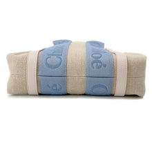 Load image into Gallery viewer, Chloe Woody Tote 2WAY Tote Bag Beige/Blue/PinkCHC23AS397L174E2 Canvas Leather Size Small
