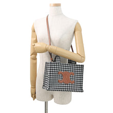 Load image into Gallery viewer, CELINE Kabatais 2-Way Bag White/Black199162 Canvas Leather Size Small
