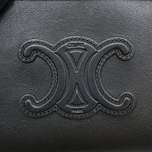 将图像加载到图库查看器中，CELINE Cuir Triomphe Chain Clutch Black10E383DR8 Smooth Calf Leather
