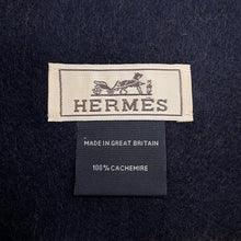 Load image into Gallery viewer, HERMES Cashmere Recto Verso Reversible Scarf Camel / Marine Cashmere100%
