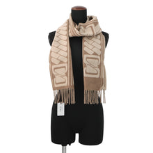 Load image into Gallery viewer, HERMES Cashmere Scarf Clic Se Nue Marron Grasset/Craie Silk100%
