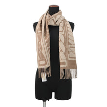 Load image into Gallery viewer, HERMES Cashmere Scarf "Clic-se-nue" Marron Grasset / Craie Cashmere100%
