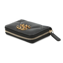 将图像加载到图库查看器中，CHANEL CAHNEL19 coin purse BlackAP0949 Lambskin
