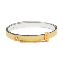 将图像加载到图库查看器中，HERMES Belt Jaune Poussin/White Swift Leather Epsom Metal Size 70
