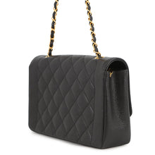 Load image into Gallery viewer, CHANEL Matelasse Diana Single Flap Chainshoulder Bag BlackA01165 Caviar Leather Size 25
