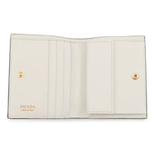 将图像加载到图库查看器中，PRADA Bifold Compact Wallet White1MV204 Leather
