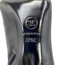将图像加载到图库查看器中，CHANEL CC Logo short boots BlackG34203 Patent Leather Leather Size 37.5C
