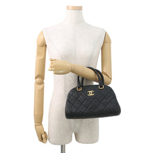 Load image into Gallery viewer, CHANEL Matelasse Bowling Bag BlackAS3893 Caviar Leather
