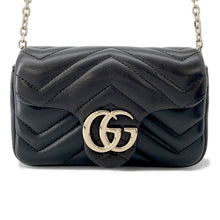 将图像加载到图库查看器中，GUCCI GG Marmont Mini Shoulder Bag Black/Bordeaux841290 Leather
