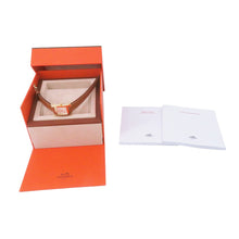 Load image into Gallery viewer, HERMES H Watch PM W25mm Stainless Steel Gold Plated Epsom(Gold) Silver Oparin DialHH1.201/W404380WW00
