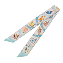 Load image into Gallery viewer, HERMES Twilly FUNNY ICE CREAM Aqua/Orange/JauneH064109S Silk 100%
