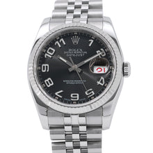 将图像加载到图库查看器中，ROLEX Datejust W36mm Stainless Steel K18WG Black concentric Dial116234
