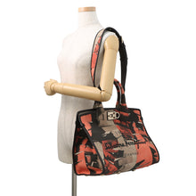 将图像加载到图库查看器中，Ferragamo Studio Logo 2-Way Tote Bag Pink/Brown/Beige212289 Canvas
