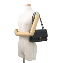 将图像加载到图库查看器中，CHANEL Matelasse Double Flap ChainShoulder Bag BlackA01112 Caviar Leather Size 25
