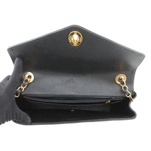 将图像加载到图库查看器中，CHANEL Chevron Flap ChainShoulder Bag Black Caviar Leather
