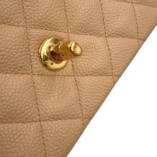 Load image into Gallery viewer, CHANEL Matelasse Double Flap ChainShoulder Bag BeigeA01112 Caviar Leather Size 25
