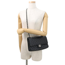 Load image into Gallery viewer, CHANEL Matelasse Double Flap ChainShoulder Bag BlackA01112 Caviar Leather Size 25
