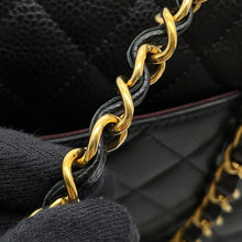 Load image into Gallery viewer, CHANEL Matelasse Double Flap ChainShoulder Bag BlackA01112 Caviar Leather Size 25
