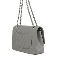 Load image into Gallery viewer, CHANEL Matelasse Double Flap ChainShoulder Bag GrayA01112 Caviar Leather Size 25
