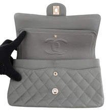 Load image into Gallery viewer, CHANEL Matelasse Double Flap ChainShoulder Bag GrayA01112 Caviar Leather Size 25
