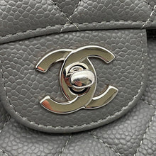 Load image into Gallery viewer, CHANEL Matelasse Double Flap ChainShoulder Bag GrayA01112 Caviar Leather Size 25
