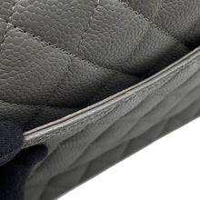 Load image into Gallery viewer, CHANEL Matelasse Double Flap ChainShoulder Bag GrayA01112 Caviar Leather Size 25
