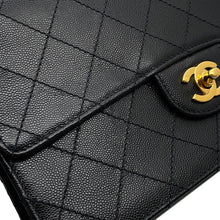 Load image into Gallery viewer, CHANEL Matelasse Single Flap ChainShoulder Bag Black Caviar Leather Size 25
