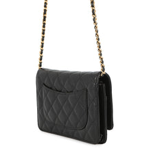 将图像加载到图库查看器中，CHANEL Matelasse Chain wallet BlackAP0250 Caviar Leather
