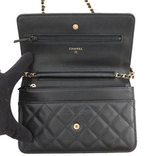 将图像加载到图库查看器中，CHANEL Matelasse Chain wallet BlackAP0250 Caviar Leather
