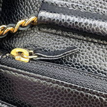 将图像加载到图库查看器中，CHANEL Matelasse Chain wallet BlackAP0250 Caviar Leather
