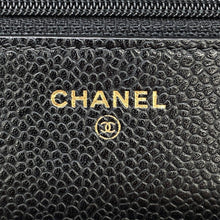 将图像加载到图库查看器中，CHANEL Matelasse Chain wallet BlackAP0250 Caviar Leather
