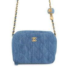 将图像加载到图库查看器中，CHANEL Matelasse Pearl Crush Camera Bag Chainshoulder Bag BlueAP2463 Denim
