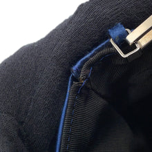 Load image into Gallery viewer, CHANEL Chocolate Bar ChainShoulder Bag Blue/Black Satin
