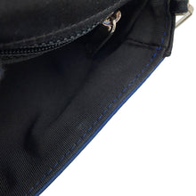Load image into Gallery viewer, CHANEL Chocolate Bar ChainShoulder Bag Blue/Black Satin
