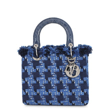 Load image into Gallery viewer, Dior Lady Dior Handbags BlueM0550PTGC Tweed Leather Size Medium
