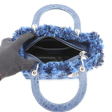 Load image into Gallery viewer, Dior Lady Dior Handbags BlueM0550PTGC Tweed Leather Size Medium

