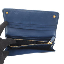 Load image into Gallery viewer, PRADA triangle logo long wallet Blue1MH132 Saffiano LeatherLeather
