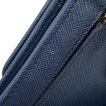 Load image into Gallery viewer, PRADA triangle logo long wallet Blue1MH132 Saffiano LeatherLeather
