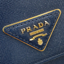 Load image into Gallery viewer, PRADA triangle logo long wallet Blue1MH132 Saffiano LeatherLeather
