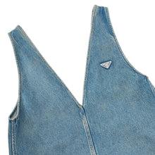 将图像加载到图库查看器中，PRADA Triangle logo denim dress Size 36 BlueGFA135 Cotton100%
