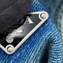 将图像加载到图库查看器中，PRADA Triangle logo denim dress Size 36 BlueGFA135 Cotton100%
