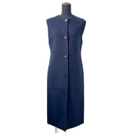 HERMES Long gilet Size 34 Navy Cashmere100%