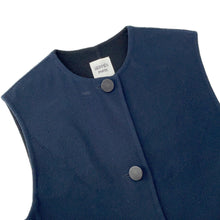 将图像加载到图库查看器中，HERMES Long gilet Size 34 Navy Cashmere100%
