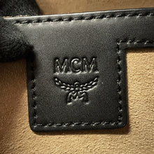 将图像加载到图库查看器中，MCM Visetos Stark Backpack White/BlackMMKCSVE02WT001 Leather
