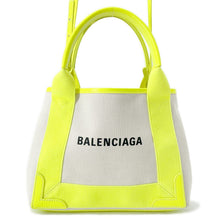 将图像加载到图库查看器中，BALENCIAGA Navy Kabas Yellow/Beige/Black390346 Canvas Size XS
