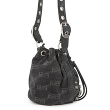 Load image into Gallery viewer, BALENCIAGA Le Cagoule Shoulder Bag Black702431 Denim Size XS
